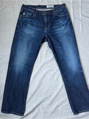AG Adriano Goldschmied Ives Athletic Straight Jeans Mens 33x29 Dark Wash Denim